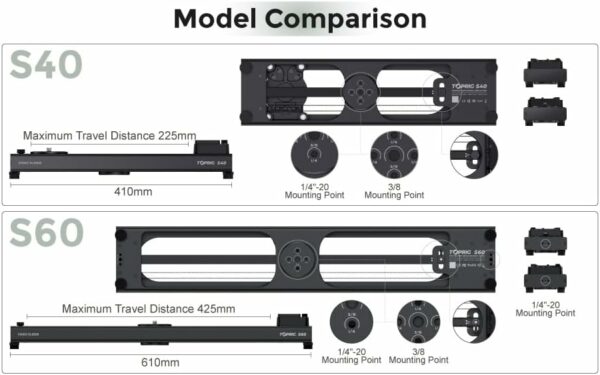 Accsoon Camera Video Slider S40 Adjustable 2460cm Motorized with 5