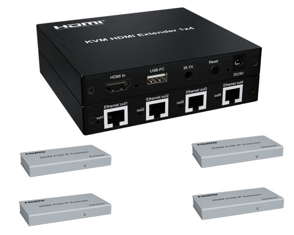 Apex KVM HDMI Splitter and Extender 1x4 1080p