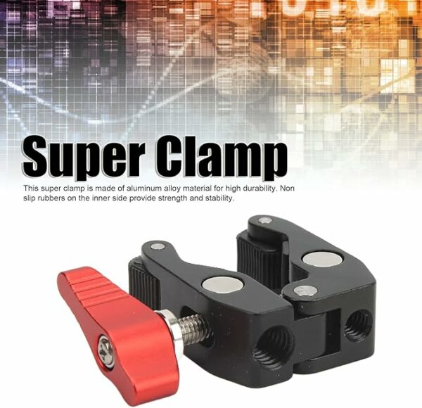 Apex Aluminum Crab Shaped Super Clamp, Crab Pliers Clip with 1/4 Inch 3/8 Inch Thread Camera Clamp Mount - Image 6