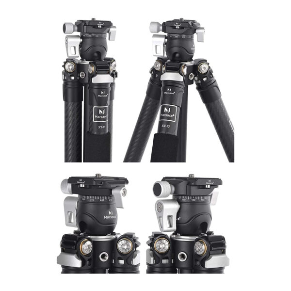 Marsace XT-15 Carbon Fiber Travel Tripod with Professional Panoramic Headcase - Image 2