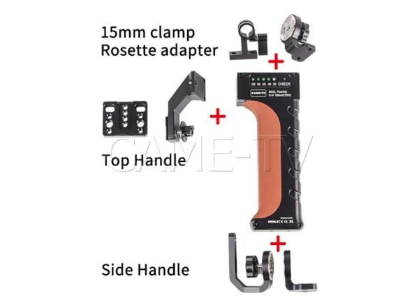 CAME-TV PowerGrip Battery Handle for Camera Cage with DC D-TAP USB Output - Image 4