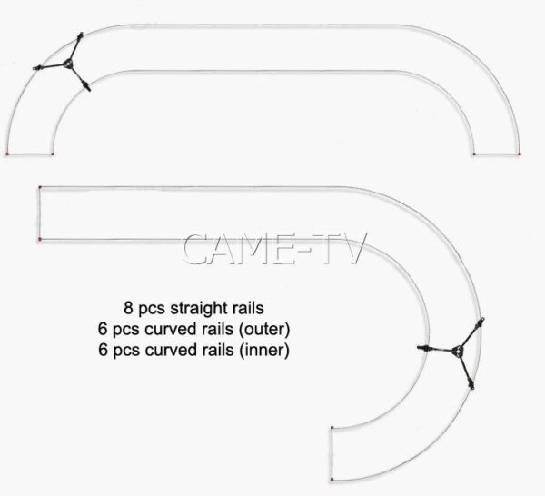 Dolly And Track Straight Rail And Curved Rail JX300B 11