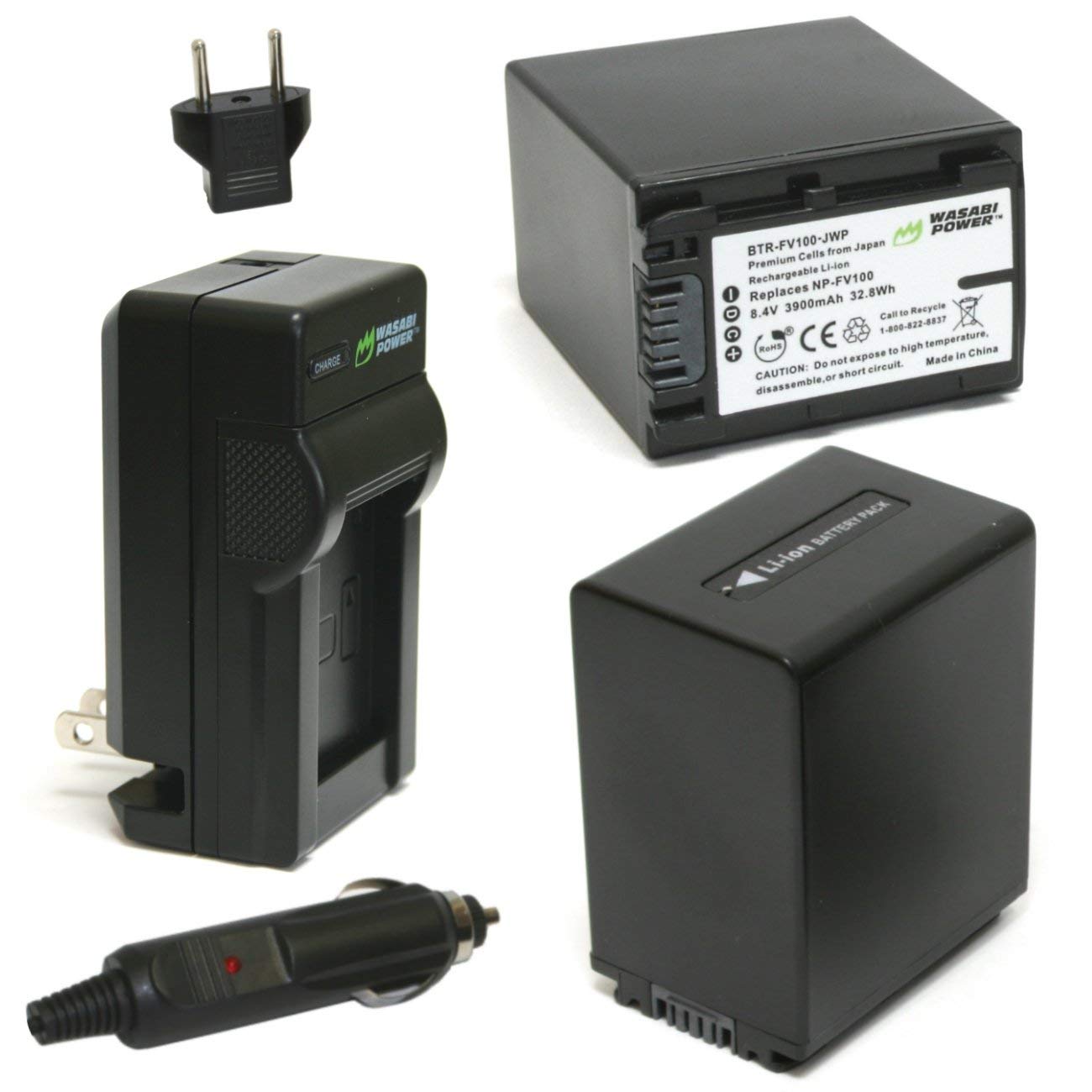 Wasabi Power Battery (2-Pack) and Charger for Sony NP-FV100 – Apex Digital